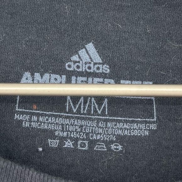 Adidas Cropped Cotton Tee Reverse Dyed Bleach Washed Distressed Crop Top SZ M - Picture 2 of 4